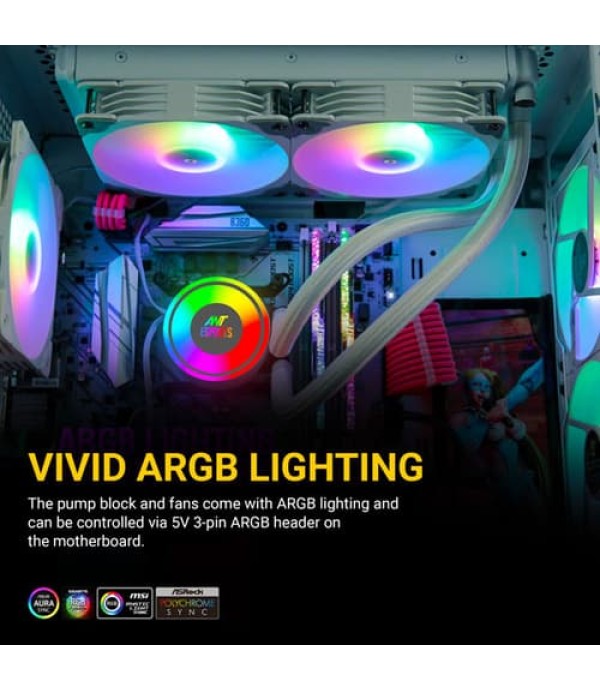 Ant Esports ICE-360 ARGB CPU Liquid Cooler (White)