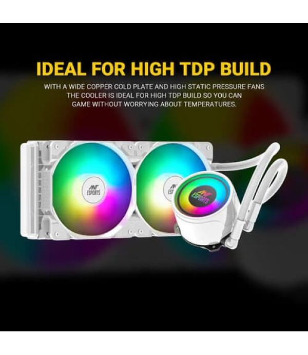 Ant Esports ICE-240 ARGB CPU Liquid Cooler (White)