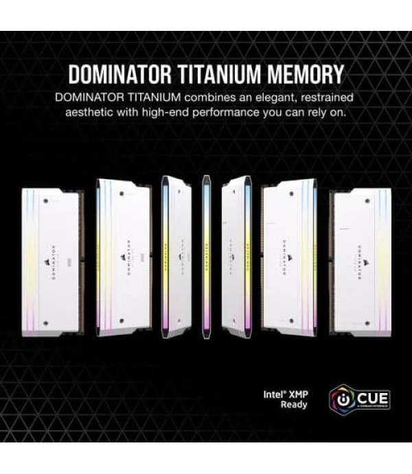 Corsair Dominator Titanium RGB DDR5 32GB (16GBx2) 7200MHz RAM (White)