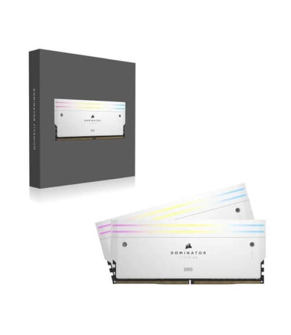 Corsair Dominator Titanium RGB DDR5 32GB (16GBx2) 7200MHz RAM (White)