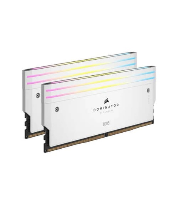 Corsair Dominator Titanium RGB DDR5 32GB (16GBx2) 7200MHz RAM (White)