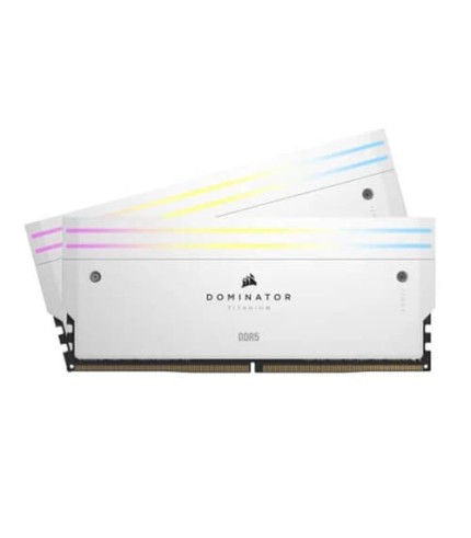Corsair Dominator Titanium RGB DDR5 32GB (16GBx2) 7200MHz RAM (White)