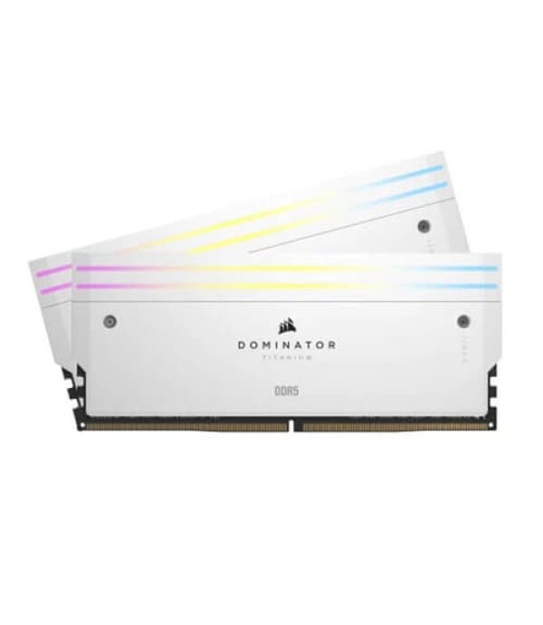 Corsair Dominator Titanium RGB DDR5 32GB (16GBx2) 7200MHz RAM (White)
