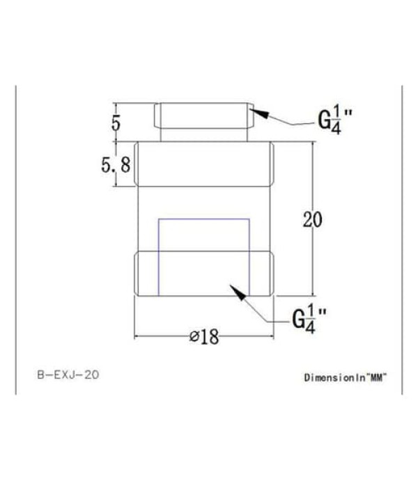 Bykski 20mm Extension Coupler Male to Female - White (B-EXJ-20-W)