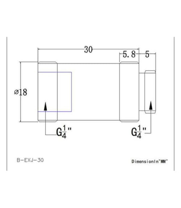Bykski 30mm Extension Coupler Male to Female - White (B-EXJ-30-W)