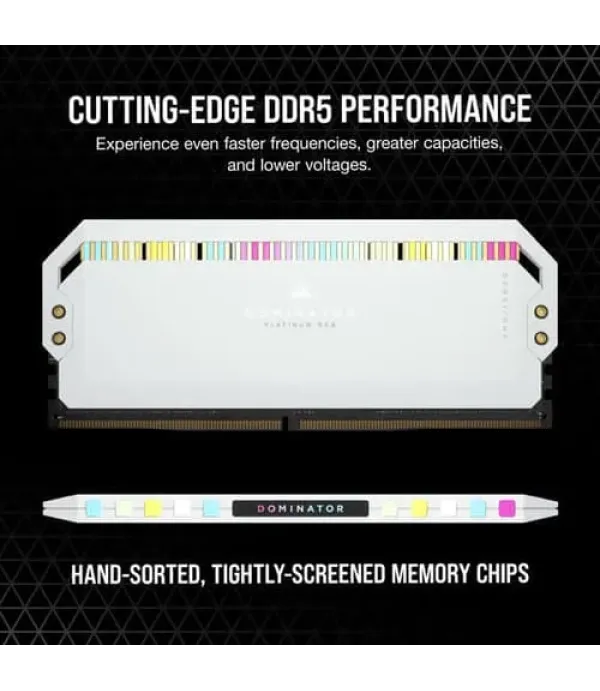 Corsair Dominator Platinum RGB 32GB (16GBx2) DDR5 6200MHz Desktop RAM (White)