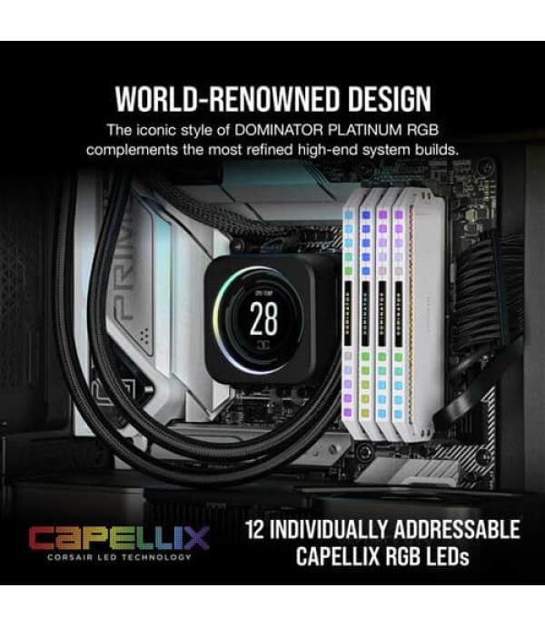 Corsair Dominator Platinum RGB 32GB (16GBx2) DDR5 6200MHz Desktop RAM (White)