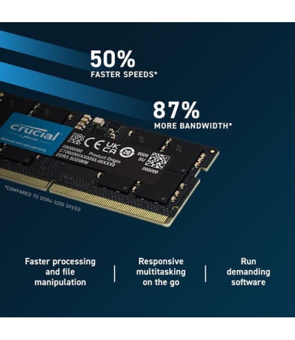 Crucial 16GB (16GBx1) DDR5 4800MHz Laptop RAM