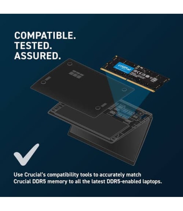 Crucial 16GB (16GBx1) DDR5 4800MHz Laptop RAM