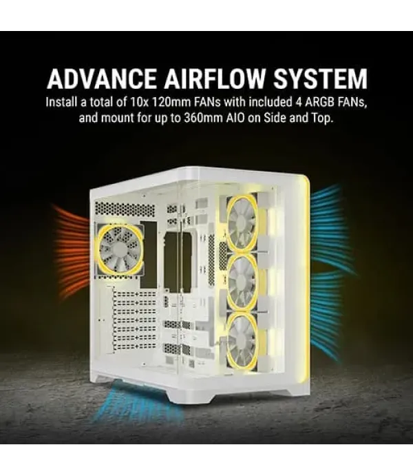 Ant Esports Crystal ARC ARGB White ATX Mid Tower Case