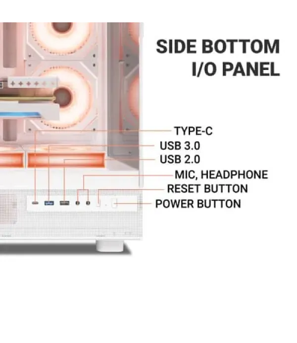 Ant Esports Crystal X6 ARGB White ATX Mid Tower Case