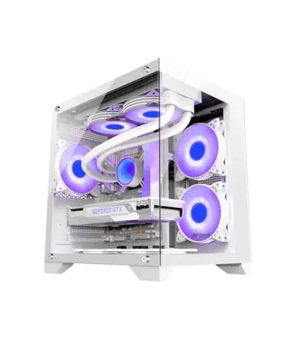 Ant Esports Crystal Z2 ARGB (M-ATX) Mid-Tower Cabinet (White)