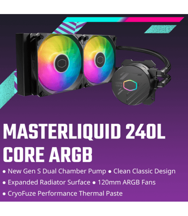 Cooler Master MasterLiquid 240L Core 240mm ARGB CPU Liquid Cooler