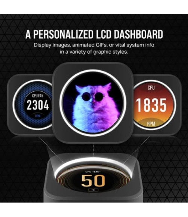 Corsair iCUE H170i Elite LCD XT Display 420mm CPU Liquid Cooler (Black)