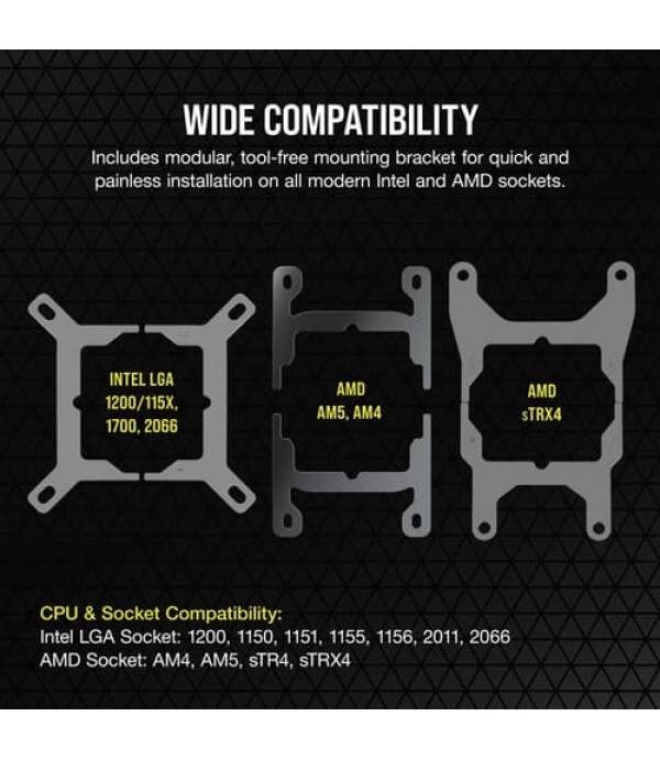 Corsair iCUE H170i Elite LCD XT Display 420mm CPU Liquid Cooler (Black)