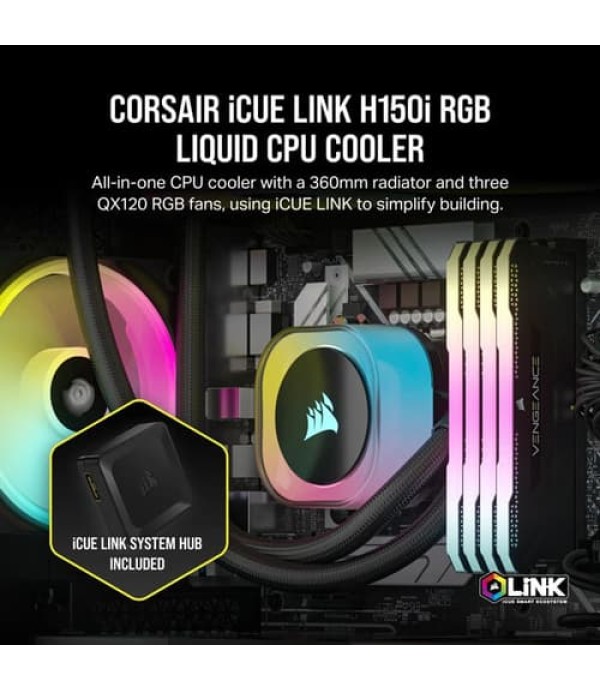 Corsair iCUE LINK H150i RGB Black 360mm CPU Liquid Cooler