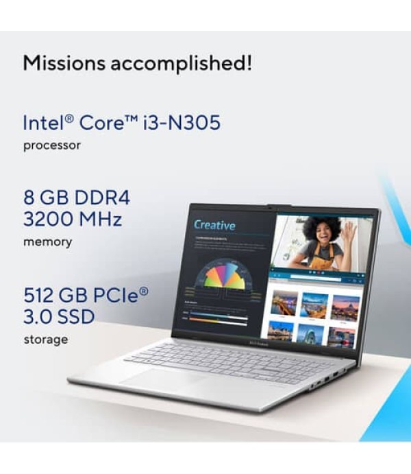 Asus Vivobook Go 15 E1504GA-NJ321WS Laptop (Silver)